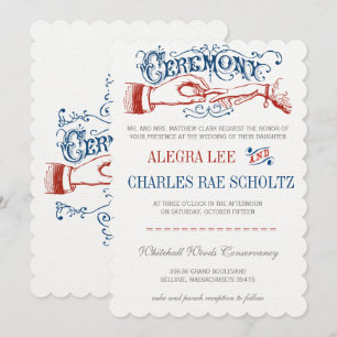 Red White Blue Victoriaans Typografie Kaart