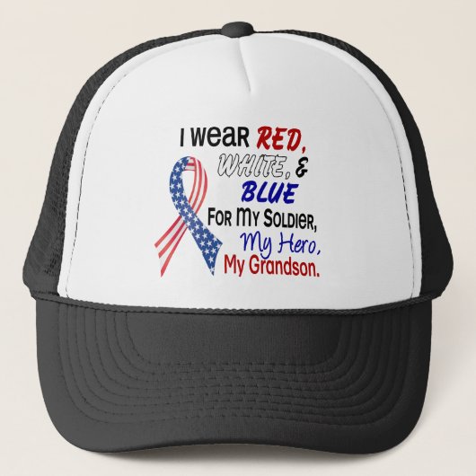 Red White Blue voor mijn kleinzoon Trucker Pet (Voorkant)