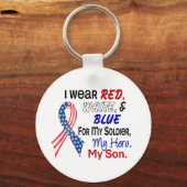 Red White Blue voor mijn zoon Sleutelhanger (Voorkant)