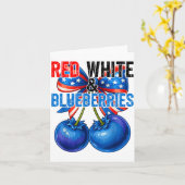 Red White Blueberries Funny Patriotic Retro Usa Hu Kaart (Gele Bloem)