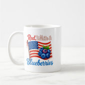 Red White Blueberries Funny Patriotic Usa Flag Vin Koffiemok (Links)