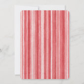Red White Blush Pink Stripes Birthday Kaart (Achterkant)