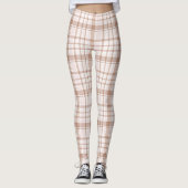 Red White Blush Pink Stripes Leggings (Voorkant)