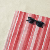 Red White Blush Pink Stripes Strandlaken (In situ)
