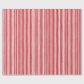 Red White Blush Pink Stripes Valentine's Day Cadeaupapier (Vlak)