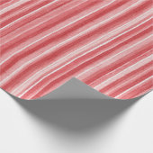 Red White Blush Pink Stripes Valentine's Day Cadeaupapier (Hoek)