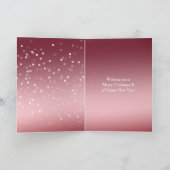 Red White Bokeh Dots Christmas Cream Suit Santa Kaart (Binnen)