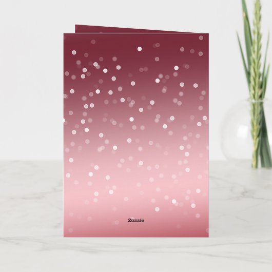 Red White Bokeh Dots Christmas Tree with Bows Kaart (Achterkant)