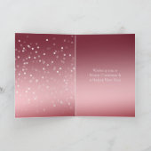 Red White Bokeh Dots Snowman Christmas Kaart (Binnen)