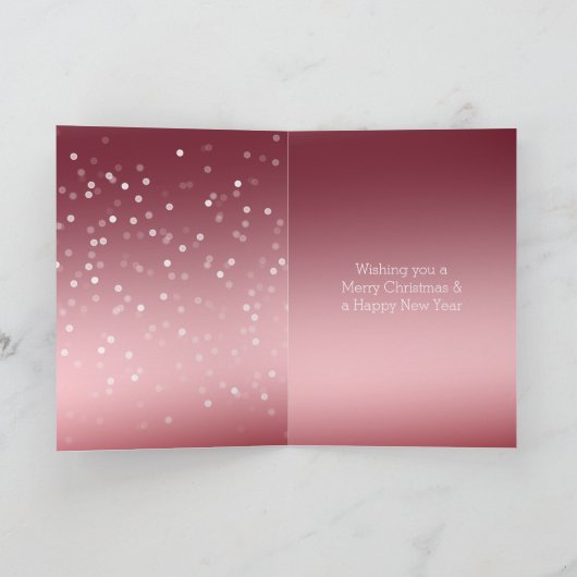 Red White Bokeh Dots Snowman Christmas Kaart (Binnen)