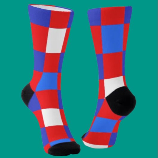 Red, White & Bold – Patriotic Crew Socks Sokken