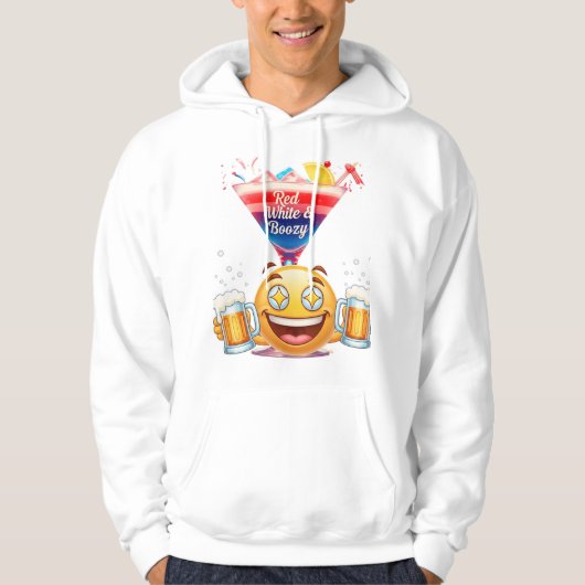 Red White & Boozy: The Ultimate Fourth of July Hoodie (Voorkant)