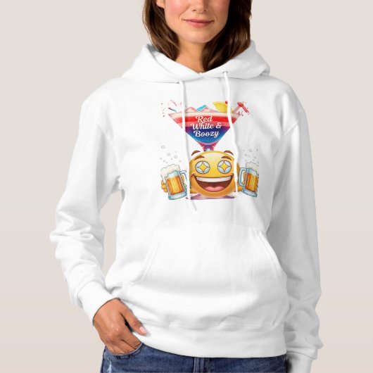 Red White & Boozy: The Ultimate Fourth of July Hoodie (Voorkant)
