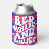 Red White Boujee | America Tie Dye Bachelorette Blikjeskoeler (Blikje Voorkant)