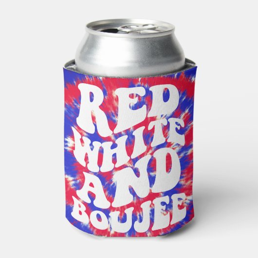 Red White Boujee | America Tie Dye Bachelorette Blikjeskoeler (Blikje Voorkant)