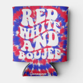Red White Boujee | America Tie Dye Bachelorette Blikjeskoeler (Voorkant)
