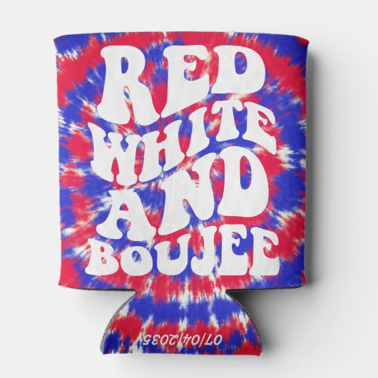 Red White Boujee | America Tie Dye Bachelorette Blikjeskoeler (Achterkant)