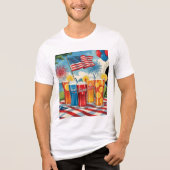 Red White & Brew – Grappig bier van 4 juli Tri-Blend Shirt (Voorkant)