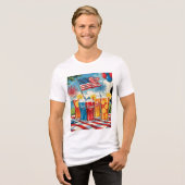 Red White & Brew – Grappig bier van 4 juli Tri-Blend Shirt (Voorkant volledig)