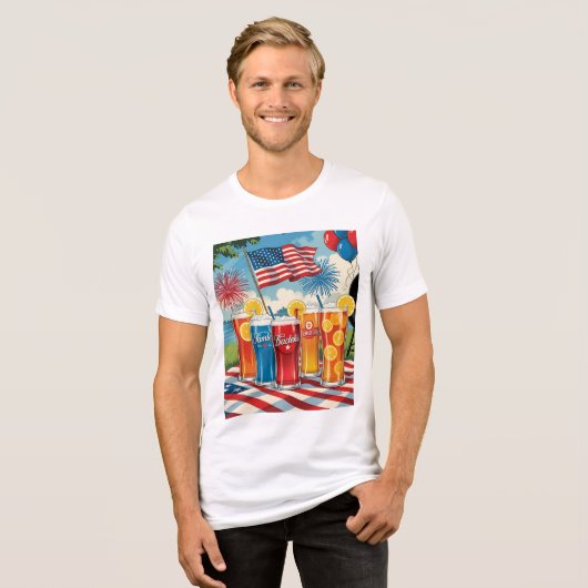 Red White & Brew – Grappig bier van 4 juli Tri-Blend Shirt (Voorkant volledig)