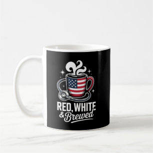 Red White Brewed Patriotic Nurse Coffee Humor Koffiemok