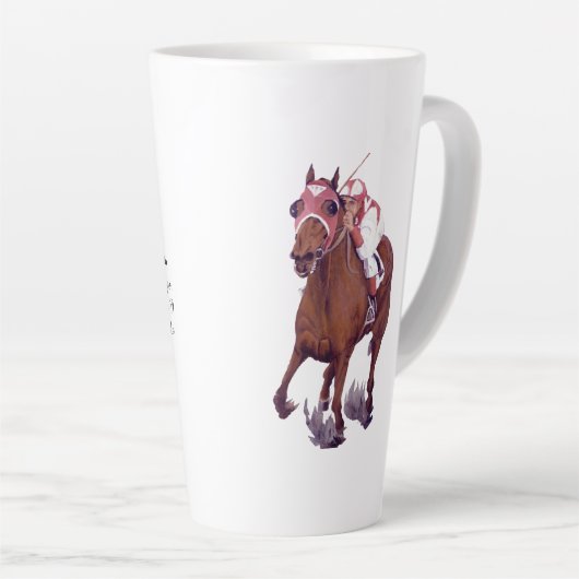 Red White Brown Champion Racehorse Prayer Latte Mok (Rechterhoek)