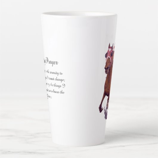 Red White Brown Champion Racehorse Prayer Latte Mok (Voorkant)