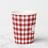 Red White Buffalo Check Jouw naam Family Reunion Papieren Bekers (Rechts)