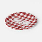 Red White Buffalo Check Jouw naam Family Reunion Papieren Bordje (Gekanteld)