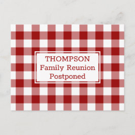 Red White Buffalo Check Postponed Family Reunion Aankondigingskaart