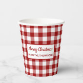 Red White Buffalo Jouw naam kerstfeest Papieren Bekers (Voorkant)