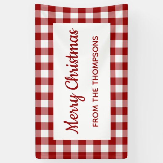 Red White Buffalo met kerstfeest Spandoek (Verticaal)