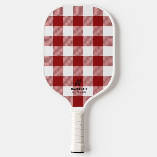 Red White Buffalo Pset Monogrammed Pickleball Paddle (Achterkant)