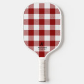 Red White Buffalo Pset Monogrammed Pickleball Paddle (Voorkant)