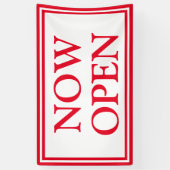 Red White Business nu open Spandoek (Verticaal)