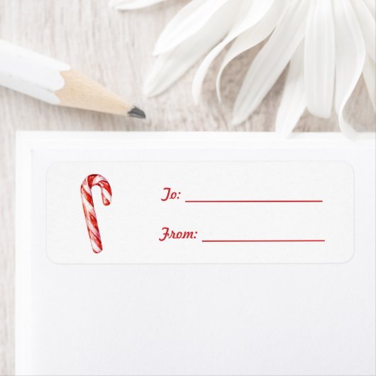 Red White Candy Cane Christmas Etiket (Insitu)