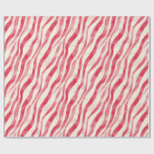 Red White Candy Cane Stripes Christmas Cadeaupapier (Vlak)