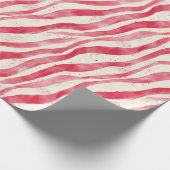 Red White Candy Cane Stripes Christmas Cadeaupapier (Hoek)