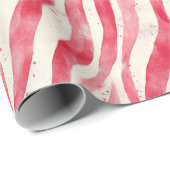Red White Candy Cane Stripes Christmas Cadeaupapier (Rol Hoek)