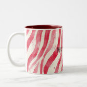 Red White Candy Cane Stripes Christmas Tweekleurige Koffiemok (Links)