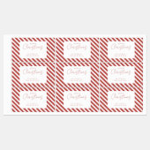 Red & White Candy Cane Stripes Merry Christmas Labels (Vel)