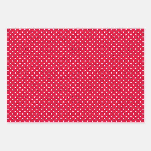 Red & White Candy Cane Stripes & Polka Dots Inpakpapier Vel (Voorkant 3)