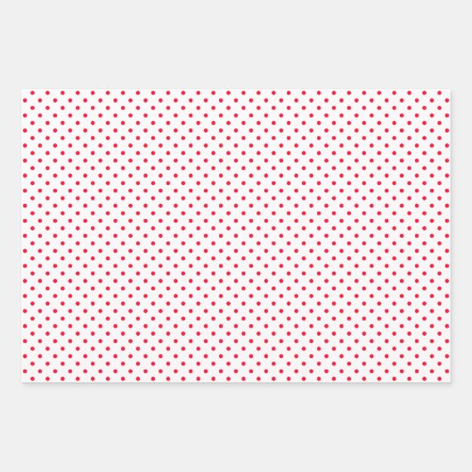 Red & White Candy Cane Stripes & Polka Dots Inpakpapier Vel (Voorkant 2)