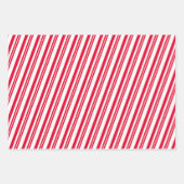 Red & White Candy Cane Stripes & Polka Dots Inpakpapier Vel (Voorkant)