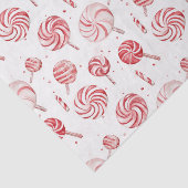 Red White Candy Cane Treats Christmas Tissuepapier (Detail)