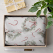 Red White Candy Canes Christmas Wreaths Tissuepapier (Geschenk)