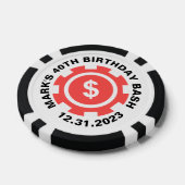 Red White Casino thema 40e verjaardagsfeest Poker Chips (Enkel)