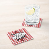 Red White Check Barbecue Cookout Family Reunion Kartonnen Onderzetters (Insitu)