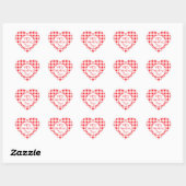 Red White Check Whimsical Valentines Day Hart Sticker (Vel)