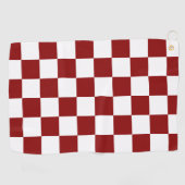 Red White Checker Golfhanddoek (Horizontaal)